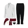 thumbnail image 3 of TheFound Men's Halloween Renaissance Costume Set Medieval Pirate Shirt Ankle Banded Pants Headband Belt Eyewear Earring Accessories, 3 of 7
