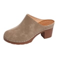thumbnail image 6 of Rokment Womens Platform Chunky Block High Heels Clogs & Mules Dressy Sandals for Ladies 2026 Summer Fashion Casual Leather Closed Toe Dress Slip on Slides D Size 9.5, 6 of 8