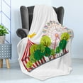 thumbnail image 4 of Circus Soft Flannel Fleece Throw Blanket, Circus Carnival Scene with Ferris Wheel and Tree Images Cool Fun Park Show, Cozy Plush for Indoor and Outdoor Use, 50" x 70", Multicolor, by Ambesonne, 4 of 5