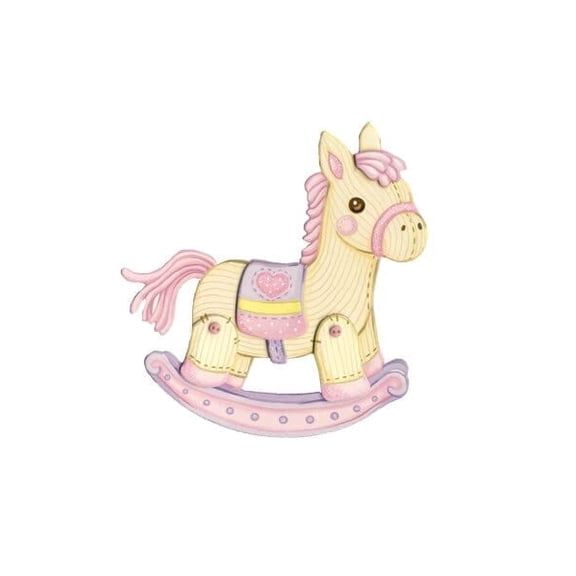 Rocking Horse Edible Icing Image Cake Topper, by Tnct.