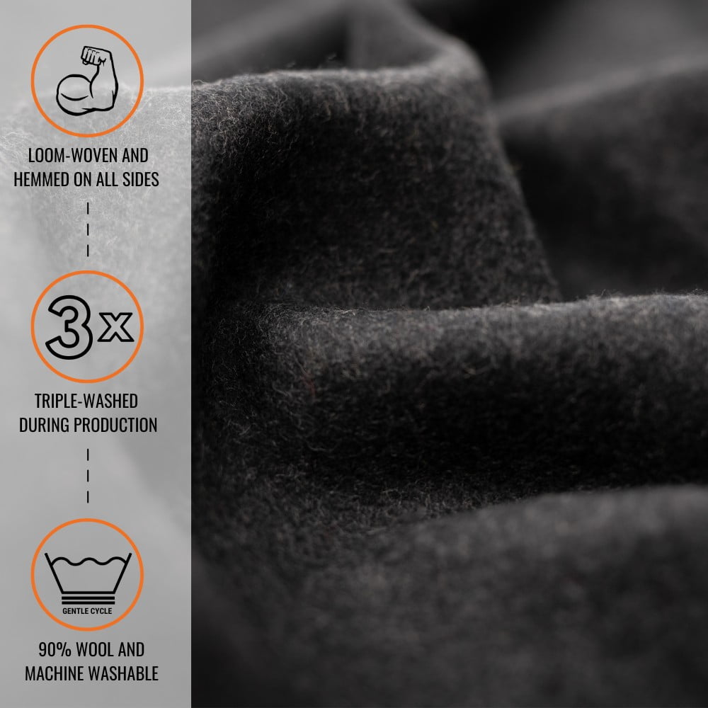 Arcturus Lake Tahoe Wool Bed Blanket - Queen Size (90"x 96") - Thick, Washable, Large Wool Blanket