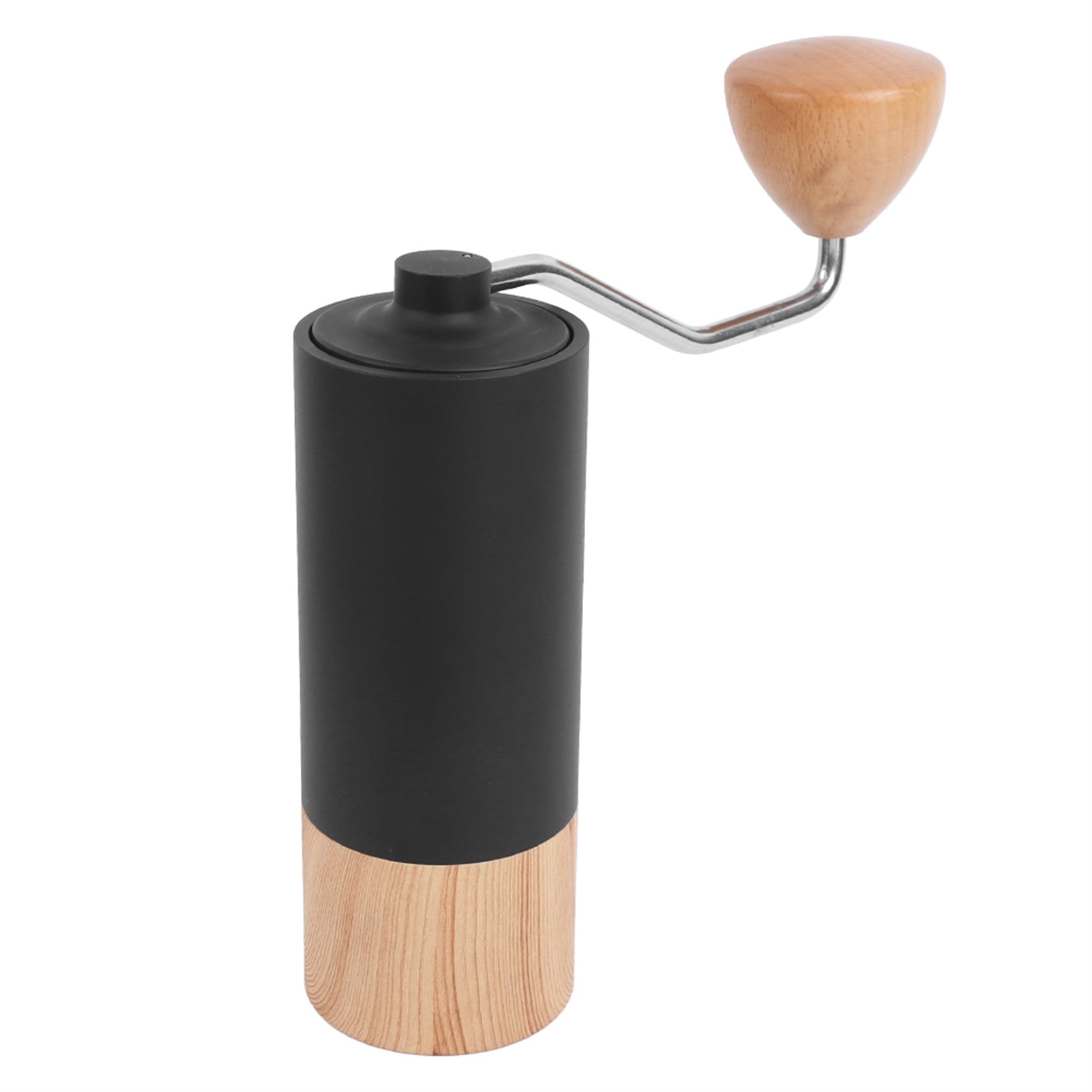 HQQGVVS Manual Coffee Grinder Stainless Steel Burr Mill Hand Grinding Machine with Adjustable SettingLight Wood Grain