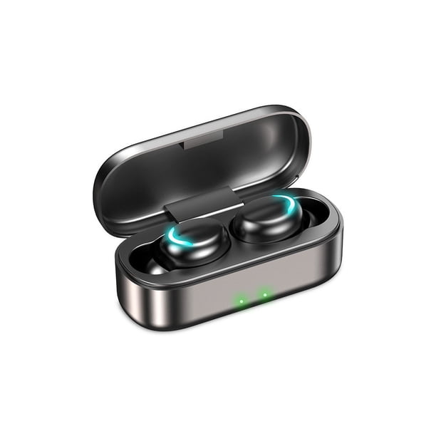 Moyic Auriculares inalámbricos compatibles con Bluetooth, impermeables, resistentes al sudor, portátiles, manos libres, estéreo, con Cables de audio/vídeo Cara sonriente