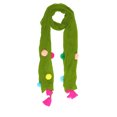 thumbnail image 3 of eloria Women's Chiffon Pom Pom Dupatta Long Stole Scarves Ethenic Chunni Stole Color: Green, 3 of 4