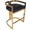 Black Leather, variant on Butler Specialty Metal Bar Stool Chair in Gold With Semi-circle Seat & Footrest