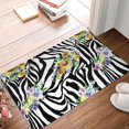 thumbnail image 1 of Front Door Mat Zebra Skin Flower Bedroom Entryway Rug Non-Slip Washable Indoor Carpet Doormat Decorative Low Profile Area Rug for Home Living Room Bedroom Laundry Floor Decor, 24 x 16 Inch, 1 of 7