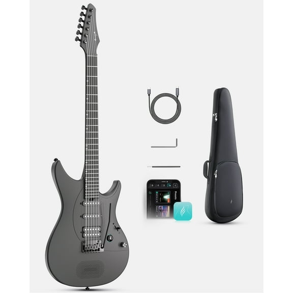 Enya Electric Guitar Inspire 39" Smart Electric Carbon Fiber Guitarra with 15W Wireless Speaker, 20 Distinct Tones, Onboard Presets, Charging Cable, Adjusting Wrench, and Gig Bag