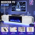 thumbnail image 3 of Blotout 80.7" Fireplace TV Stand with 40" Electric Fireplace, LED Lights, Storage Cabinet for TVs Up to 90", Modern Entertainment Center, 3 of 8