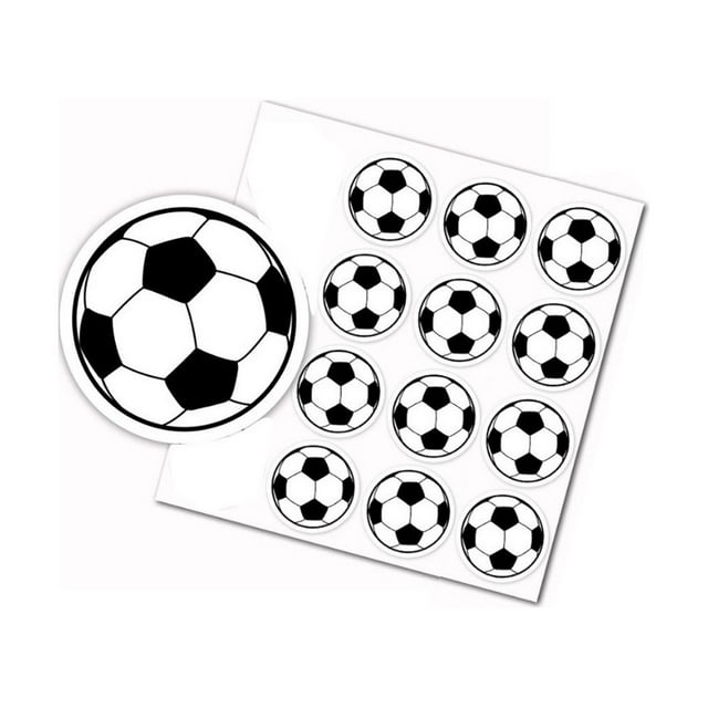 40 Uds. De pegatinas de fútbol para niños, decoración para tartas de cumpleaños, disco redondo con balones de fútbol pequeños, 3cm, 3 estilos al azar
