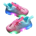 thumbnail image 4 of newwalpole Toddler Light Up Shoes Boys Girls LED Flashing Lightweight Comfortable Breathable Mesh Running Sneakers for Toddler and Little Kid Pink for Size 7.5, 4 of 6