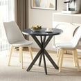 thumbnail image 2 of HOMCOM Table de Cuisine Ronde de 29,5 Pouces, Table à Manger pour Petits Espaces, Pied en Acier, 2 of 10