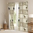 thumbnail image 3 of Homewish Boys Girls Animal Deer Curtains Pack of 2 (42x84 Each),Geometric Plaid Grid Curtains Blackout,Woodland Wildlife Bedroom Curtains,Breathable Home Decor, 3 of 6