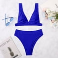 thumbnail image 6 of BONIXOOM One Piece Swimsuit Women Underwire Elastic Solid Bikinis Bikini Summer Swimwears on Clearance Dark Blue Size 4, 6 of 9
