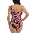 thumbnail image 5 of Goofa Trendy Floral Pattern Women's One Piece Swimsuits Tummy Control Bathing Suits Asymmetric One Shoulder Swimwear-Medium, 5 of 6