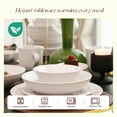 thumbnail image 4 of HomeVss, Pearl Dots Stoneware Dinnerware Set 20pc Set, White, 4 of 7