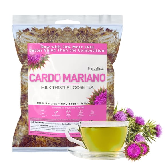 VIRAL Wildcrafted Whole Cardo Mariano (Milk Thistle) Tea 5oz (141g) Makes 40  Cups | Pure & Natural Wildcrafted Loose Leaf Tea | Handpicked, Non-GMO.