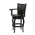 thumbnail image 2 of Boraam Jones 29in. High Back Swivel Wood Bar Stool with Arms - Black Finish, 2 of 6