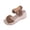 Brown, variant on Women’s Open Toe Chunky Wedge Heels, Adjustable Ankle Buckle Sandals, All-Day Arch Support Vacation Party Footwear Khaki 9