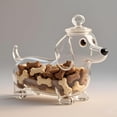 thumbnail image 2 of Pet Treat Jar, 8 Inches Adorable Dog Shape Glass Airtight Pet Food Storage, Food Storage Container Dog Treat Container with Lids for Countertop Kitchen Dogs, Cats, Pets (Dachshund), 2 of 8