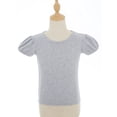thumbnail image 2 of Zaldita Kids Girls Solid Color Basic T-shirts Cotton Round Neck Short Sleeve Blouse Tee Tops Grey 2-3, 2 of 7