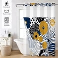 thumbnail image 3 of MIZHONA Blue Floral Shower Curtain with Snap in Liner,Yellow and White No Hook Bathroom Curtain,71"× 71", 3 of 6