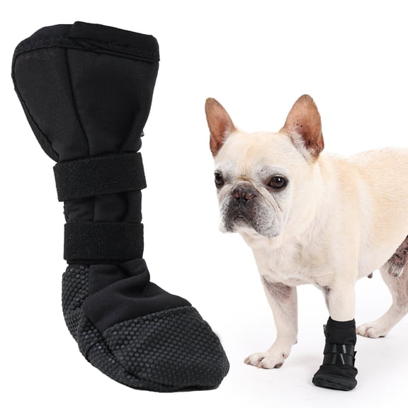 ROZKITCH Dog Paw Wound Recovery Boot Breathable Adjustable Soft Dog Shoes with Non-Slip Sole Protect Wounds from Licking Dog Paw Protectors for Small Dogs,Black,S