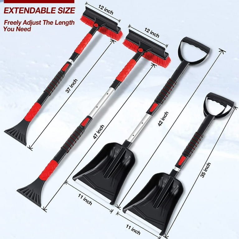 Multifunctional Car Snow Shovel, Windshield Deicing Shovel Snow Brush,  Telescopic Snow Shovel Brush, Winter Snow Cleaning Tools - Temu