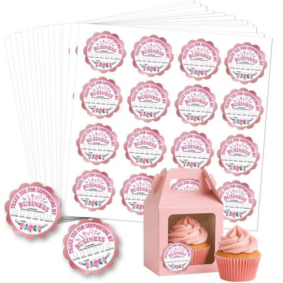 320 Pcs Allergen Warning Stickers Food Allergy Alert Labels Pink Round Waterproof Labels for DIY Restaurant Kitchen Bakery Businesses 2 Inch