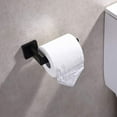 thumbnail image 3 of Portarrollos de papel higiénico, dispensador y colgador de pared para baño y cocina, acero inoxidable (negro mate), 3 of 8