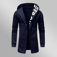 thumbnail image 3 of Handshe Men's Stylish Solid - Color Letter - Spliced Long - Sleeve Hooded Casual Jacket, 3 of 8