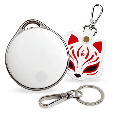 LINKSTYLE NijiTag Air Tracker Tag with Fox Case, Key Finder GPS Tracker for Dogs/Cats/Keys/Wallet/Luggage, Bluetooth Tracking Device Paired with Find My app-iOS, 1 Smart Tag + 1 Fox Case
