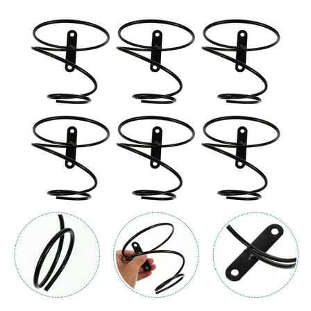 6pcs Wall Mounted Wine Racks for Storage Made of Strong Iron Black Color Fits One Bottle Each