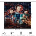 thumbnail image 2 of Juego de 4 cortinas de ducha de Stranger Things con alfombrillas antideslizantes, tapa de inodoro y alfombrilla de baño, cortina de ducha impermeable con decoración de dibujos animados para baño con, 2 of 8