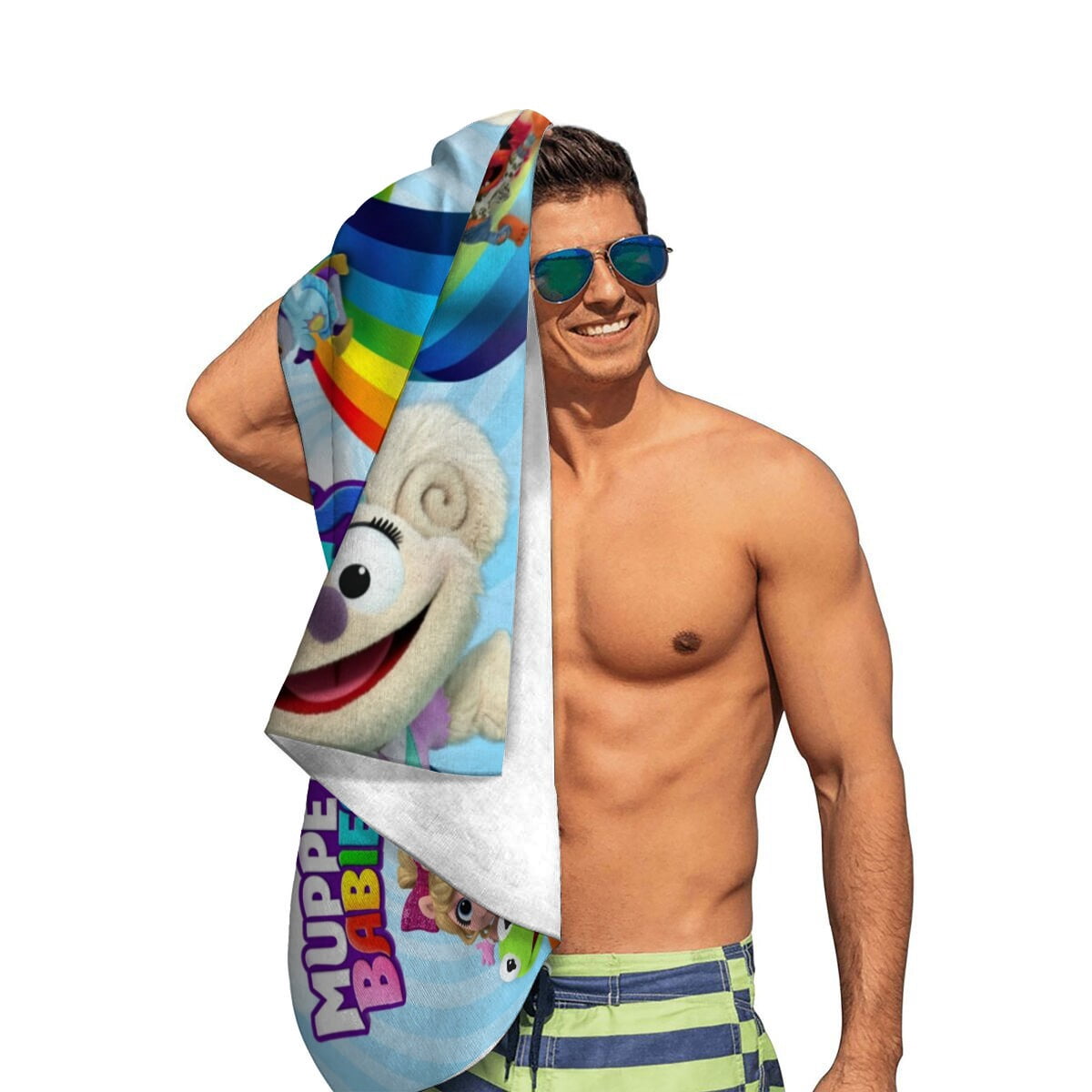 muppet babies Gifts Beach Towel for Women Girl Birthday Inspired Fan Bath Outdoor Music Lover