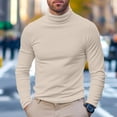thumbnail image 6 of Cyglowse Men's Soft Thermal Undershirt Mock Turtleneck Long Sleeve Breathable Lightweight Solid Color for Layering Tops Beige L, 6 of 8