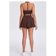 thumbnail image 5 of SKQIT Women 2 Piece Tennis Skirt V Neck Tank Top with High Waisted Skirt Yoga Golf Outfit with Built-in Bra Shorts & Pockets, 5 of 7