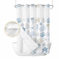 thumbnail image 2 of Blue Coastal No Hook Shower Curtain Waterproof, Bathroom Curtains with Snap in Liners and See Through Top Window, Nautical Summer Beach Coral Sea Turtle Hotel Style Bathtub Curtains Shower 72"Wx84"L, 2 of 8