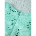 thumbnail image 6 of RUNQHUI Kids Girls Sleeveless Floral Lace Shiny Rhinestones Birthday Party Maxi Dress Pageant Dancing Mint Green 12, 6 of 7