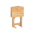 thumbnail image 4 of Mainstays Folding TV Tray Table Set of 2 with Storage Rack, Natural, Rubberwood, Indoor, 19" L x 14.5" W x 26" H, 4 of 12