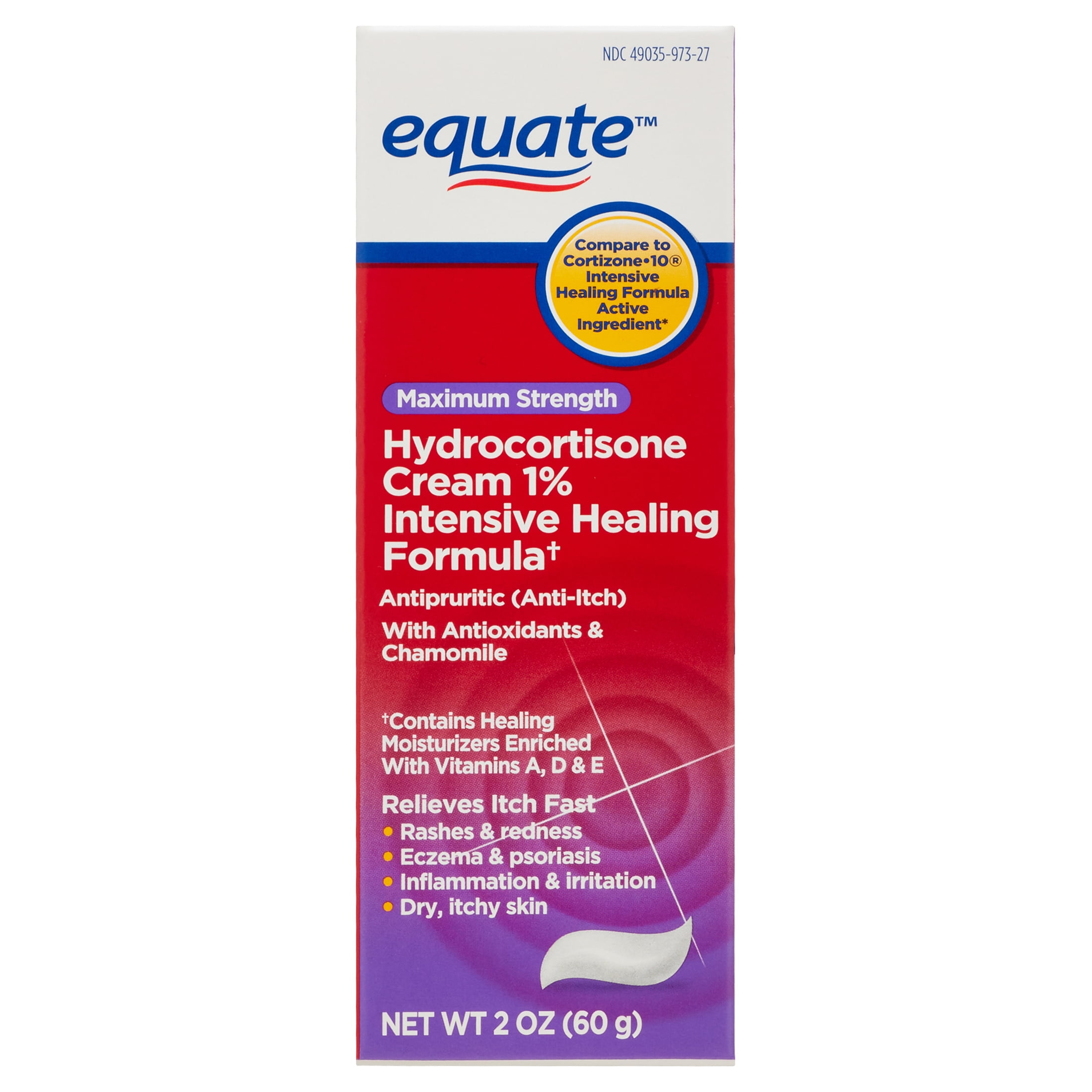 Equate Hydrocortisone Intense Healing Cream, 2 Oz