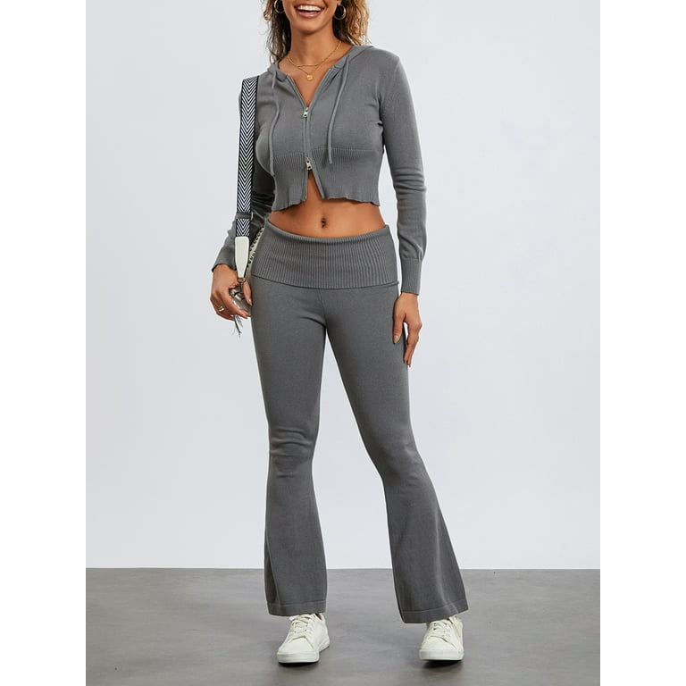 Crop hoodie and leggings set shop
