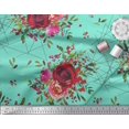 thumbnail image 2 of Soimoi Moss Tissu Georgette Triangle, Fleurs de Baies et Roses Imprimé 1 Yard 42 Pouces de Large, 2 of 3
