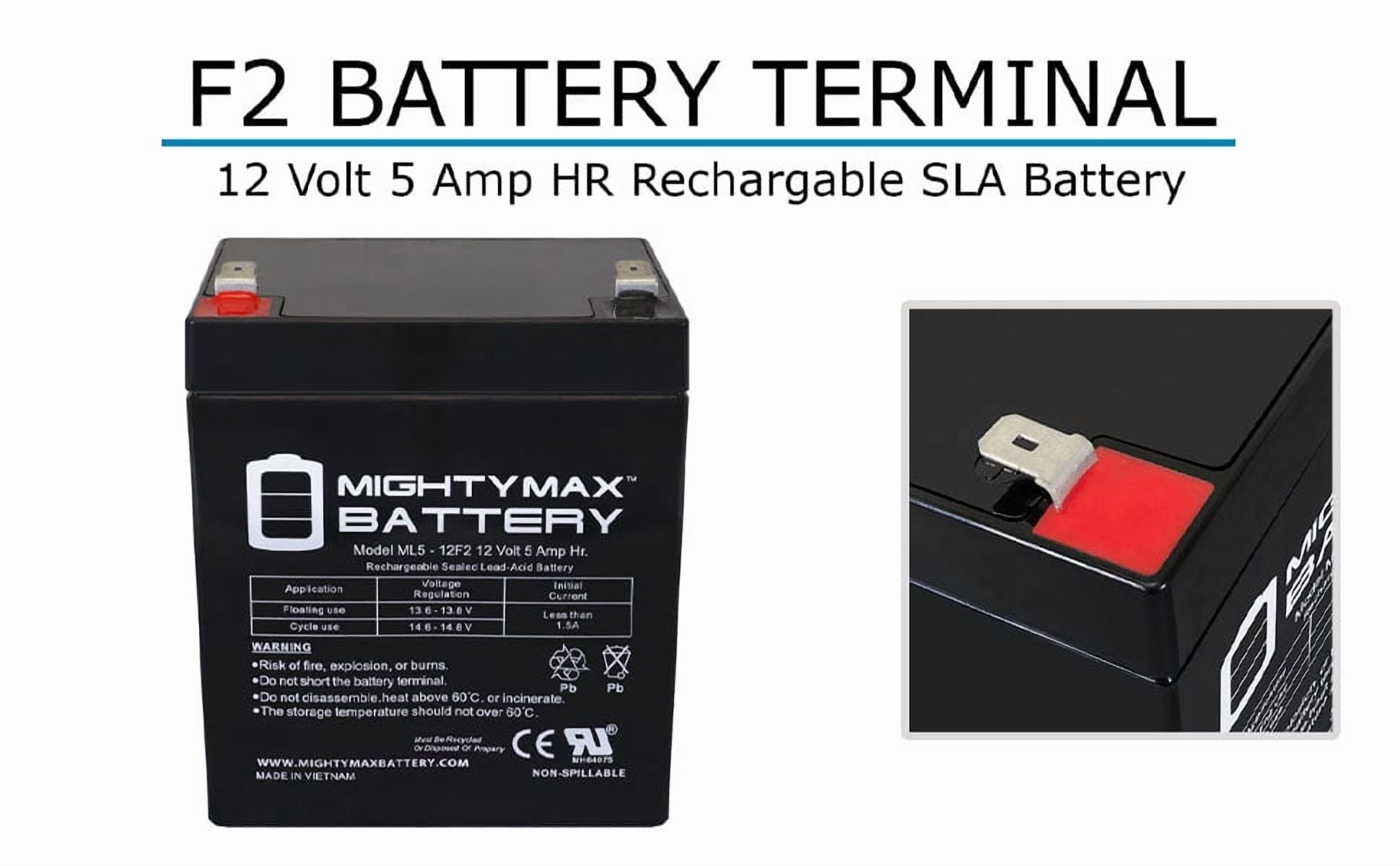 12V 5Ah F2 SLA Replacement Battery for Rotary Lawn Mower 189589