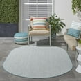 thumbnail image 3 of Nourison Courtyard Indoor/Outdoor Ivory/Aqua 5' x 8' Oval Area Rug (5x8 Oval), 3 of 11
