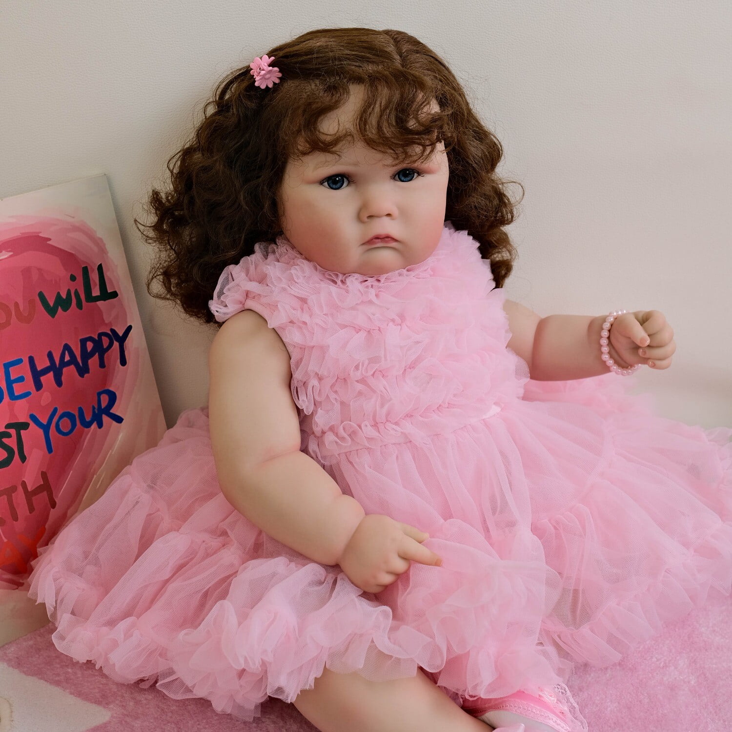 Reborn Baby Dolls, Chubby 24 inch Lifelike Newborn Real Life Poseable Realistic Cloth Body Doll for Girl with Clothes and Toy Gift for Kids Age 3+