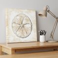 thumbnail image 4 of Ships Next Day Canvas Wall Art 10"x10", Sand Dollar Coastal Wood Framed Canvas Print Painting, Summer Beach Beige Ocean Ready to Hang Small Picture Wall Decor for Home Kitchen Nursery Office, 4 of 9
