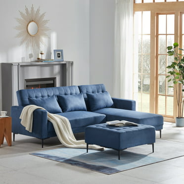 Sectional Sofa With Chaise Ottoman, Merax Sectional Sofa With Chaise And Ottoman 3 Piece For Living Room Furniture Gray