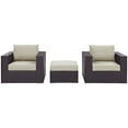 thumbnail image 4 of Modway Convene 3 Piece Outdoor Patio Sofa Set in Espresso Beige, 4 of 7