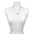 thumbnail image 3 of Delight Jewelry Silvertone Small Hot Pink Crystal Cross Red Lucky Ladybug Necklace and Dangle Earrings Set, 3 of 6