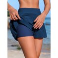 thumbnail image 3 of Anwell Swim Shorts for Womens Pleated Side Swim Bottoms High Waisted Bikini Tanikini Bath Suit Shorts, 3 of 7